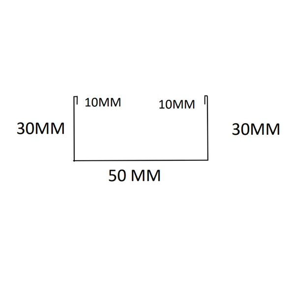 CANAL U ALUZINC PREPINTADO 0.50 ESP 30X50X30 MM x 3MT
