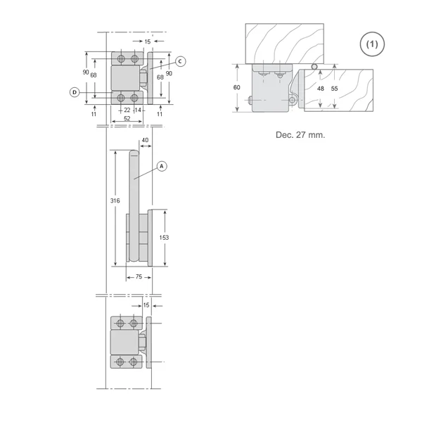 CIERRE SEMI PESADO G-76 IZQUIERDA - CAFF
