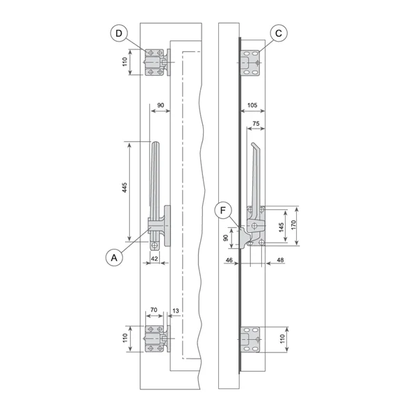 CIERRE PESADO I-1006 IZQUIERDA - CAFF