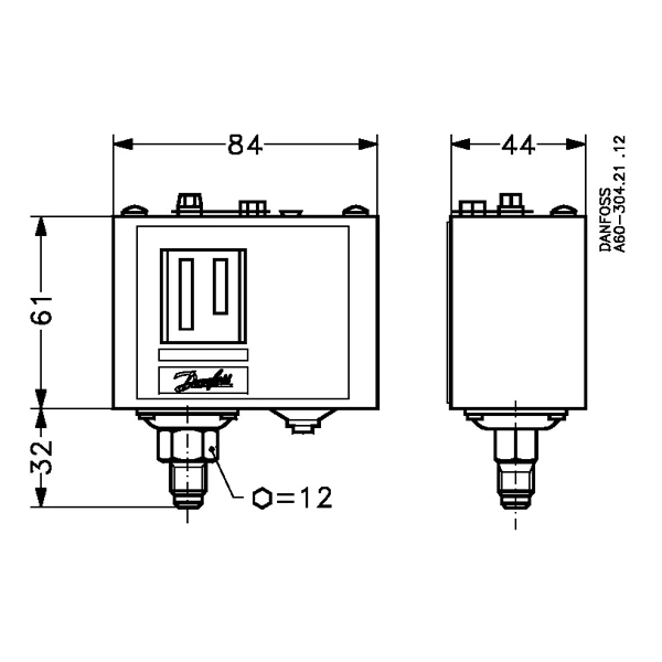 PRESOSTATO DE ALTA KP1 IP30 RESET MANUAL - DANFOSS
