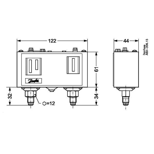 PRESOSTATO DUAL  KP15 RESET AUTO/MANUAL - DANFOSS