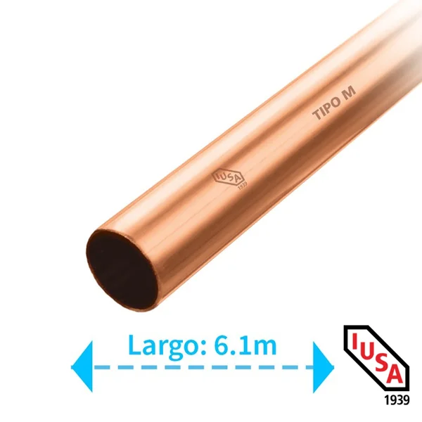 TUBERÍA COBRE RÍGIDO TIPO ”M” 7/8” (3/4”) - 6MT - IUSA